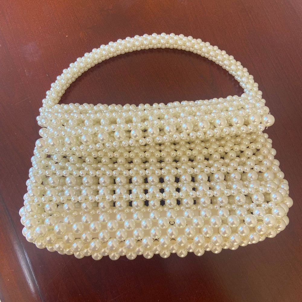 Aqua beaded Pearl bag